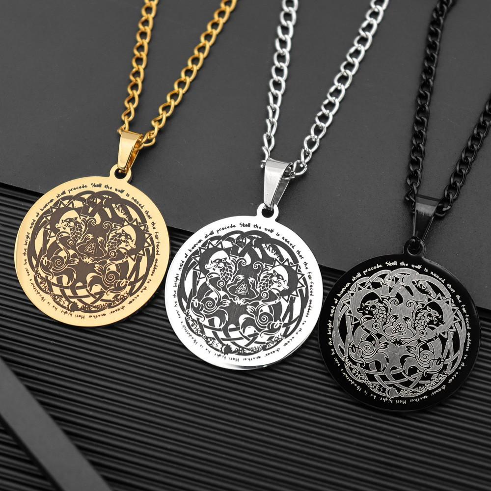 Nordic Retro Viking Scandinavian Titanium Steel Necklace Viking Kyle Pendant Necklace