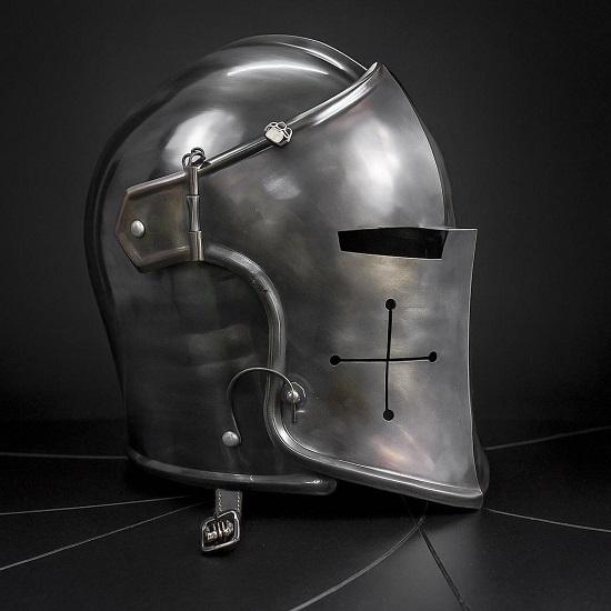 Cosplay Barbuta Knight Helmet  Full Steel Italian-Style Armor Headgear for LARP, Cosplay Historical Reenactment