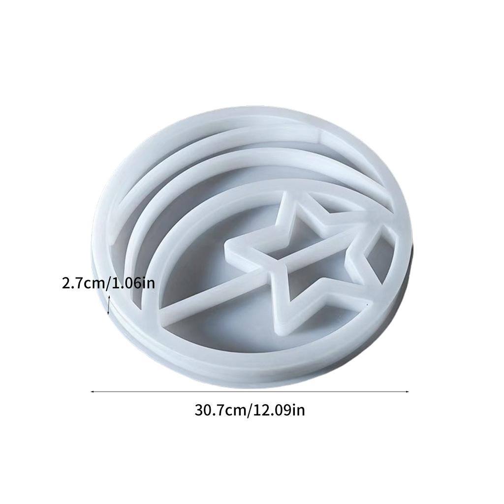 Sturdy Star and Moon Silicone Mold Round Tray Home Accessory for Crafting Supplies and Creative Storage Solution