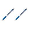 Pentel Ballpoint Pen Gel Ink Energel Retractable 0.5mm Silver Shaft BLN75Z-C Blue (x 2)