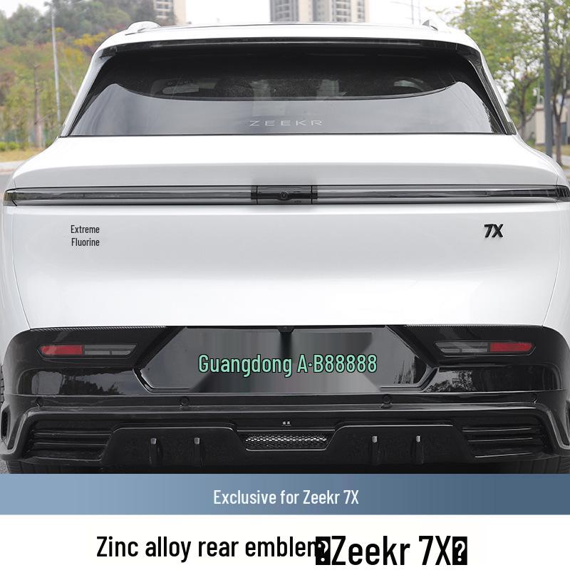 Zeekr 7X Blackened Metal Rear Tail Logo Sticker for 25-26 Models - Black Warrior Edition