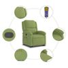 Massage Recliner with Rising Function Light Green Velvet
