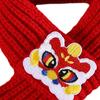 Yousheng Red Knitted Cat Scarf Chinese New Year Pet Scarf Embroidered Fortune Scarf for Cats Small Dogs Spring Festival Dress-up Accessory