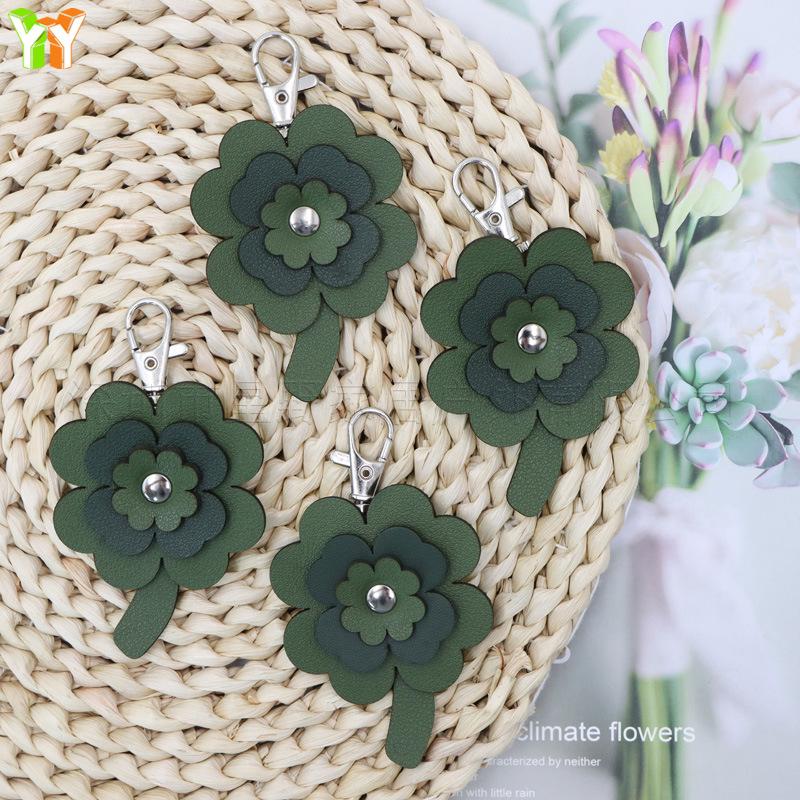 Kreativer vierblättriger Klee Schlüsselanhänger - Blumen-Taschenanhänger & Auto-Schlüsselanhänger