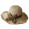Women Summer Straw Hat Wide Brim Sun Hat With Simple Bowknot Casual Fisherman Cap Fresh Beach Sun Protection