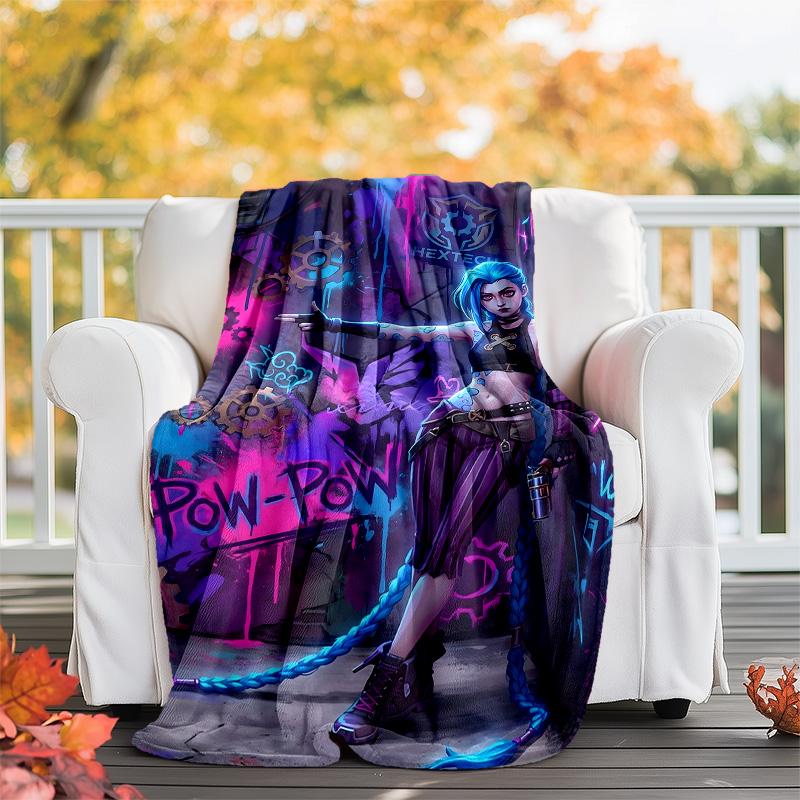 1pc Game L-Lol Theme Blanket - Digital Print, Polyester, Cozy for All Seasons, Perfect for Outdoor, and Travel