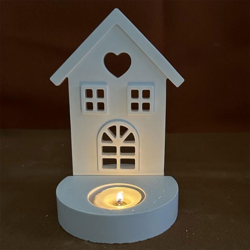 House Shape Candlestick Molds for DIY Candle Holder Gypsum Ornament