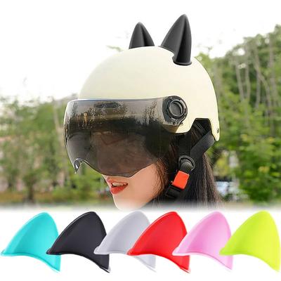 2Pcs Cat Ears Helmet Decoration Motorcycle Electric Stickers Decor Cute Multicolor Motorcycle Helmets Accessories Universal