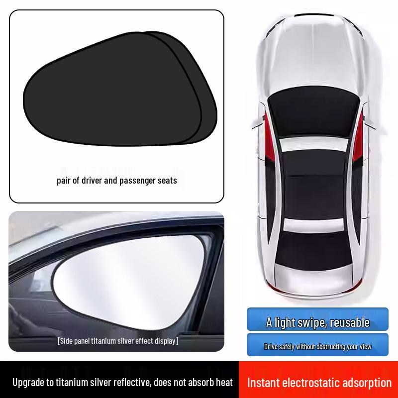 Magnetic Car Side Sunshade: UV Protection, Heat Insulation, Clear View Sunshade Curtain