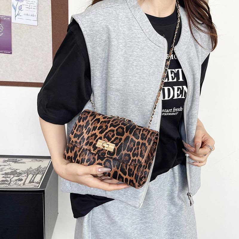 Spring new temperament trendy armpit leopard print retro shoulder bag beautiful messenger bag women's bag