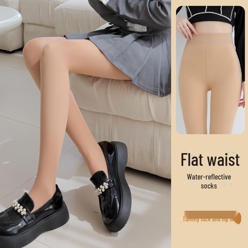 

Черные прозрачные колготки с высокой талией и утягивающим эффектом на животе - Цветочный сказочный дизайн на все времена года 300g Tights [Winter Fleece]