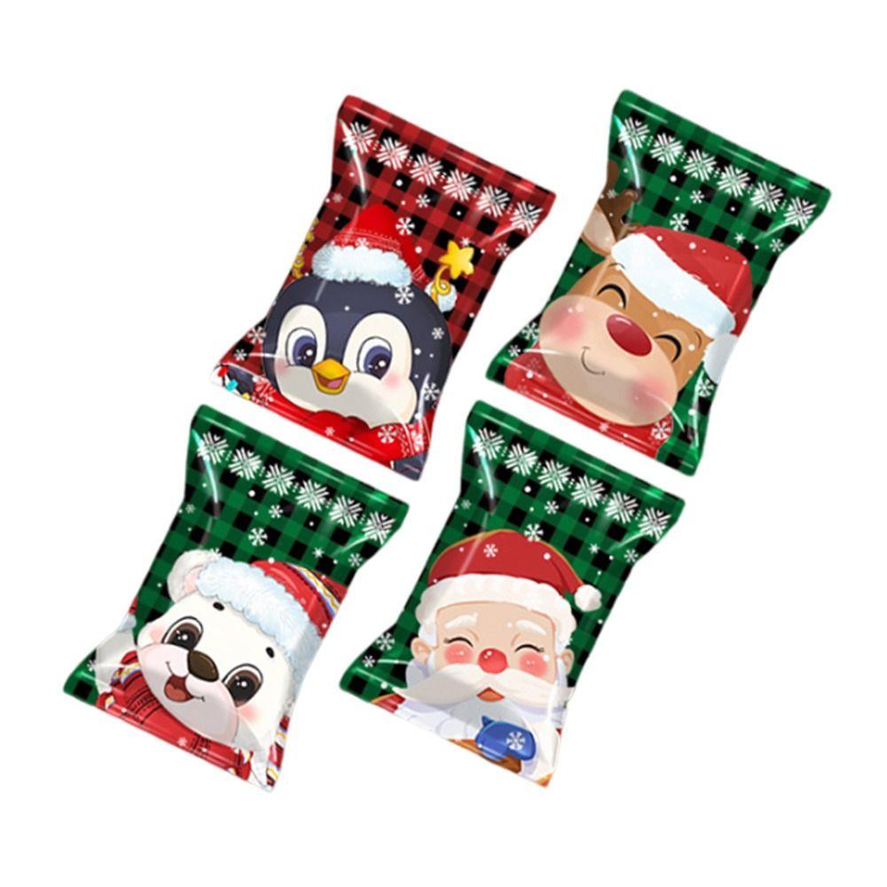 

50/100 ШТ Санта Клаус Різдвяний цукерковий мішок Товари для вечірок Веселого Різдва Кролячі вушка Подарункові пакети Сніговик Сумки для печива Різдво