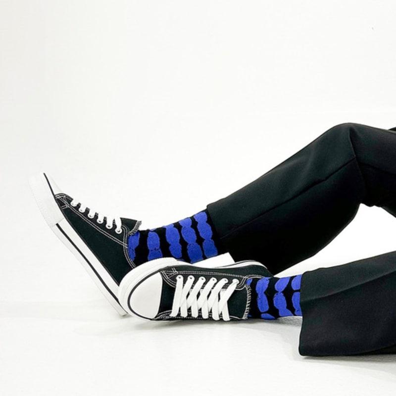 YELLOWSOCKS NUBE BLUE BLACK