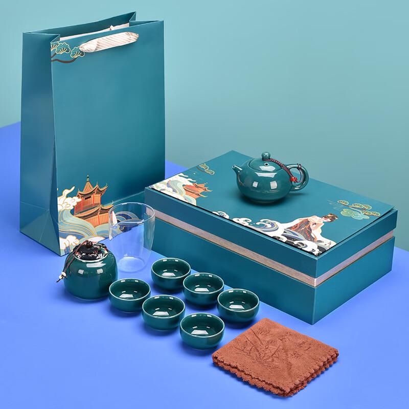 

Elegant Jade Green Ceramic Tea Set