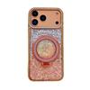 Gradient Rhinestone Glitter iPhone 17 Pro Max Case with Quicksand Stand, Compatible with iPhone 16 Pro