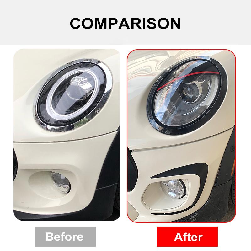 Car Headlight Eyelid Light Eyebrow Lamp Decoration Stickers For Mini Cooper S Clubman F54 F55 F56 F57 F60 Countryman Accessories