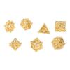 7pcs Dice Set Hollow Out Exquisite Carved Keep Balance Copper Polyhedral Dice Set for Board Games