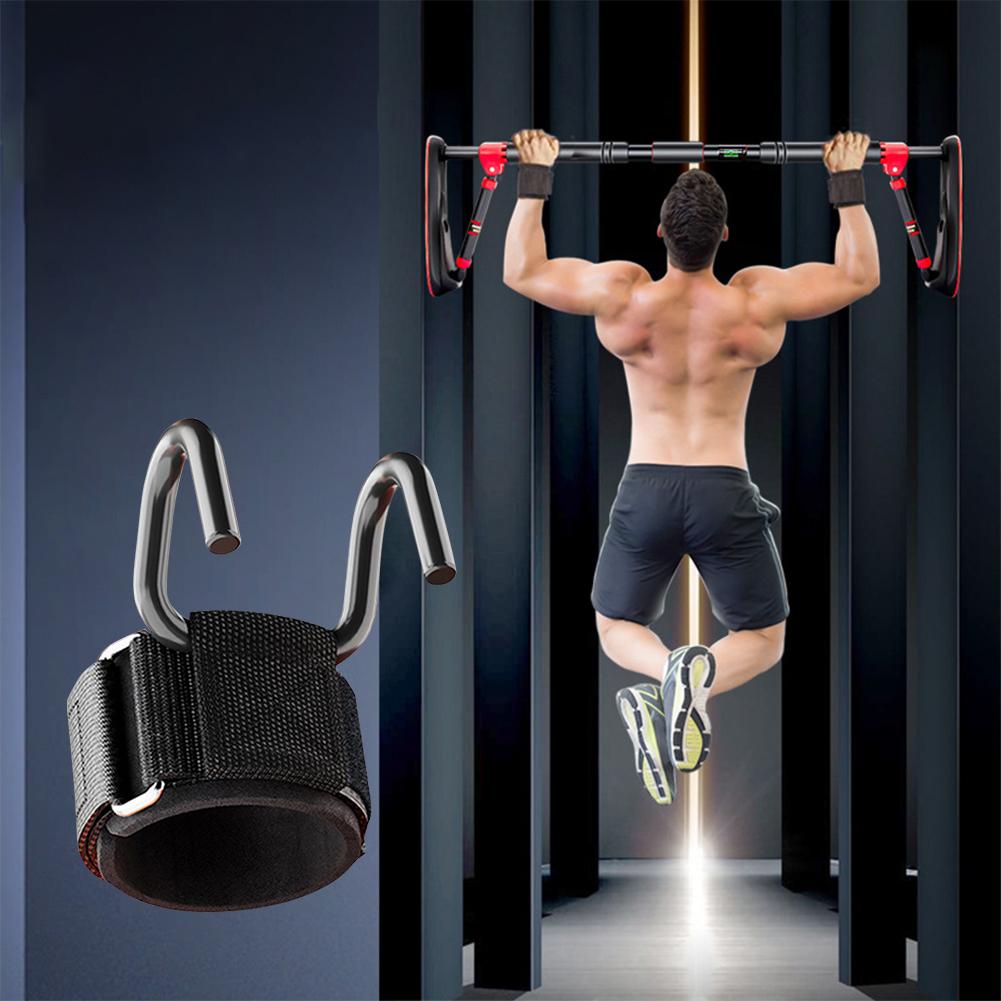 Weight Lifting Hooks Weight Lifting Grips Non Slip Pull Up Straps Adjustable Powerlifting Support Hooks Straps for Gym Workout