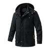 Winter Kapuzenjacke für Herren, dick und warm mit Fleecejacke, Herren Herbst- und Winter Herren Mid To Long gewaschene Baumwolljacke