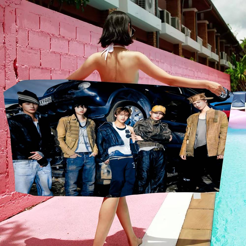 Kpop CORTIS Microfiber Printed Beach Towel Mountain Climbing Yoga Beach Swimming Running Absorbent Soft Towel