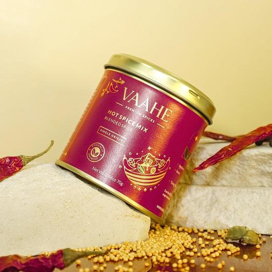 VAAHE Kitchen King/Hot Spice Mix | Hot and Fiery Spice Blend | Freshly Ground and Packed | 100% Pure and Natural | Premium Tin Box (70 Gm)
