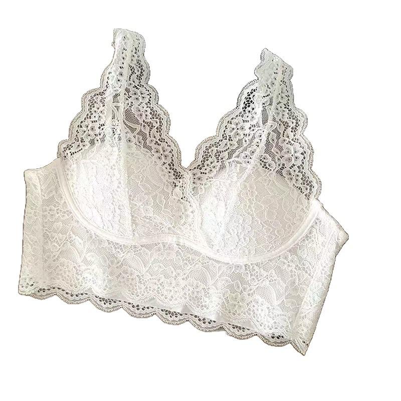 Sexy Lace Beautiful Back Bra Summer Thin Big Chest Small 1111 New Popular No Steel Ring Bra