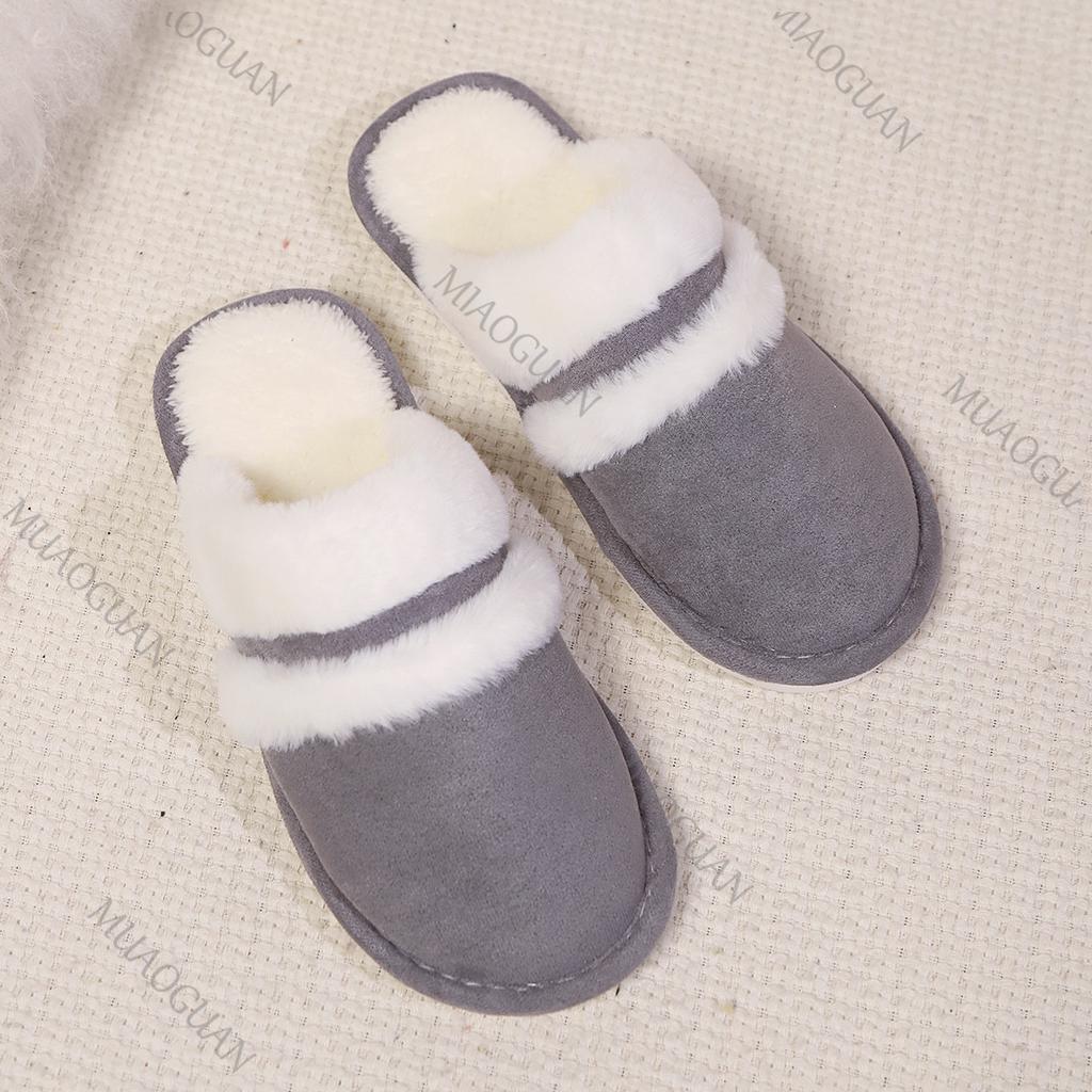 Fashion Women Winter Warm Ful Slippers Women Slippers Couple Home Slippers Indoor Plush Size Casual House Flat Bottom Slides Shoes