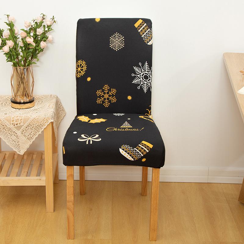 1Piece Printed Dining Room Chair Cover Spandex Elastic Stretch Slipcovers for Kitchen Hotel Banquet Living Room Home Decoration