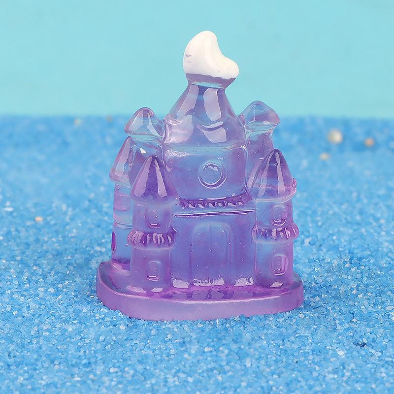 Glow-In-The-Dark Decoration Cartoon Castle Micro Landscape Car Decoration Star Princess Castle Diy Resin Accessories