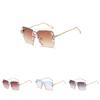Trendy Letter Element Square Frame Sunglasses Summer Outdoor Sun Uv Protection