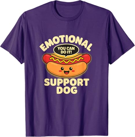 Emotional Support Hot Dogs Funny Kawaii Hot Dogs Design TShirt Y2k Cute Hotdog Graphic Outfit Womens Fashion Foodie Tee Tops