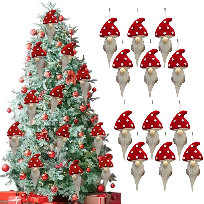 1/4/6PC Red Christmas Tree Tree Hanging Cute Hanging Pendants Party Long Beard Doll Pendants Christmas
