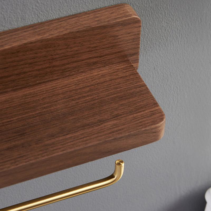 Toilet Roll Holder Brass Wood Napkin Holder Tissue Box Toilet Paper Holders Home Wall-mounted Storage Rack Paper Towel Holder