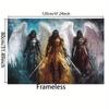 2D Epic Three Angel Warrior Backdrop for Dark Fantasy Style Home Portrait Photoshoot