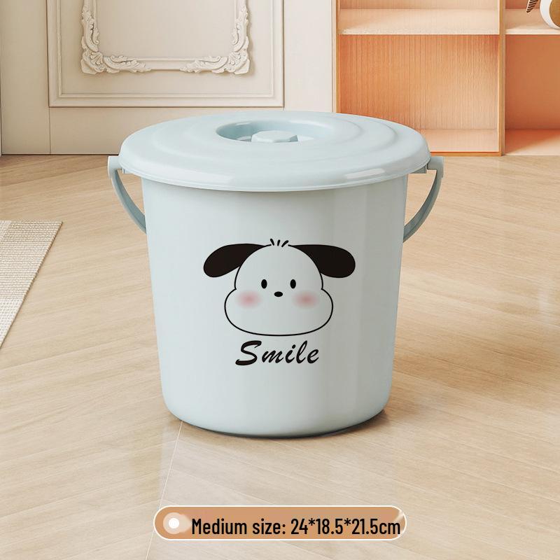 Small Multi-Purpose Thickened Plastic Bucket with Lid for Household, Outdoor, Fishing, and Painting Activities