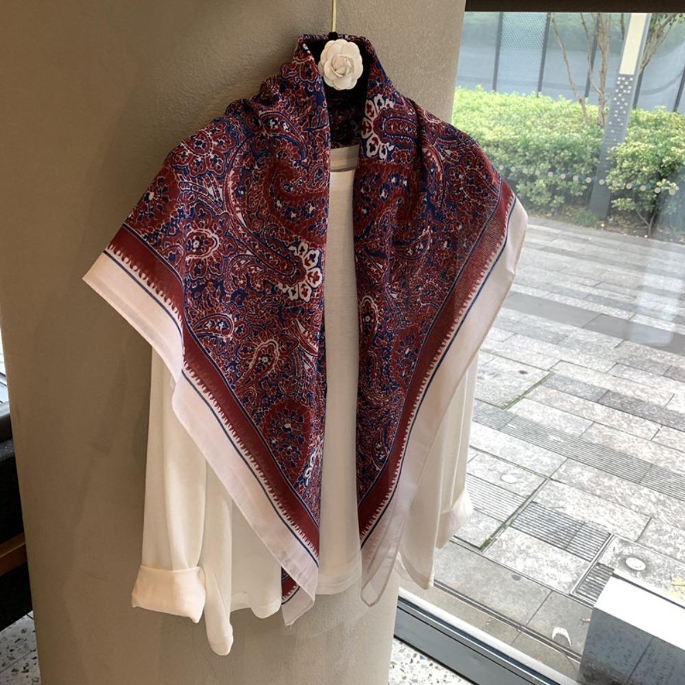110*110cm Light Thin Square Scarf Polka Dot Silk Headscarf Fashion Beach Headscarf for Women Girls