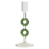3 Piece Set Glass Candle Holders Christmas Tree Design Handblown Borosilicate for Taper Candles Stable Base Holiday Decor