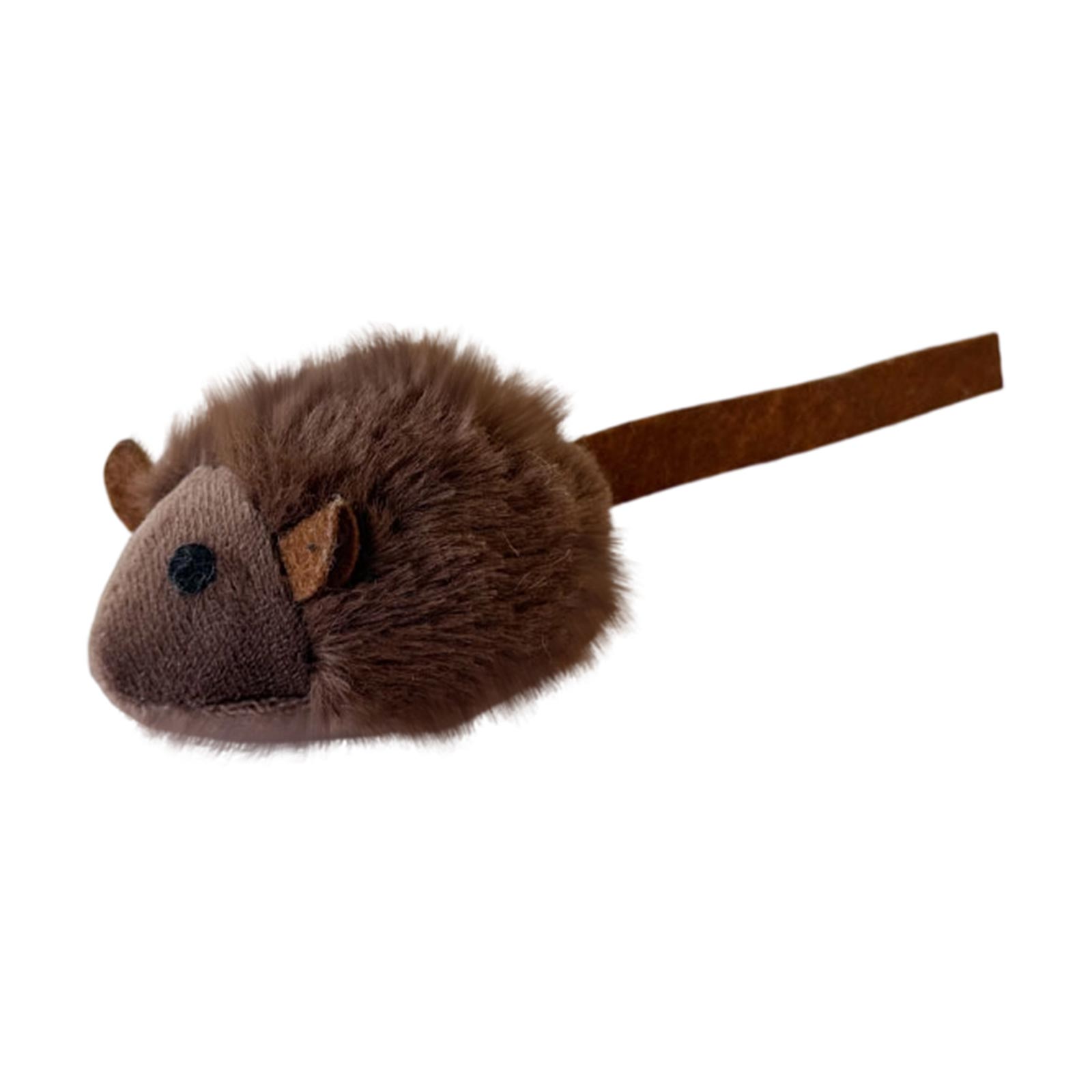 

Interactive Squeaky Plush Mouse Toy with Catnip - Realistic Sound, Teething Chew Toy for Indoor Cats & Kittens one size коричневый