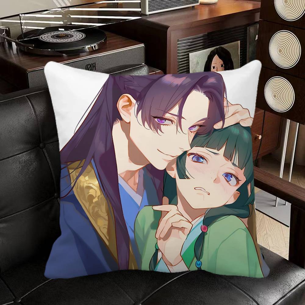 Маомао Аниме Дневники аптекаря Наволочка Квадратная подушка Спальня Диван Отдых Комфортная подушка Автомобиль Домашнее украшение 16x16Inch