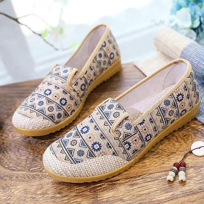 Spring and Autumn New Beijing Old Cloth Shoes Women's Canvas Shoes Fashion Trend Versatile One Pedal Non-slip Beef Tendon Sole Comfortable