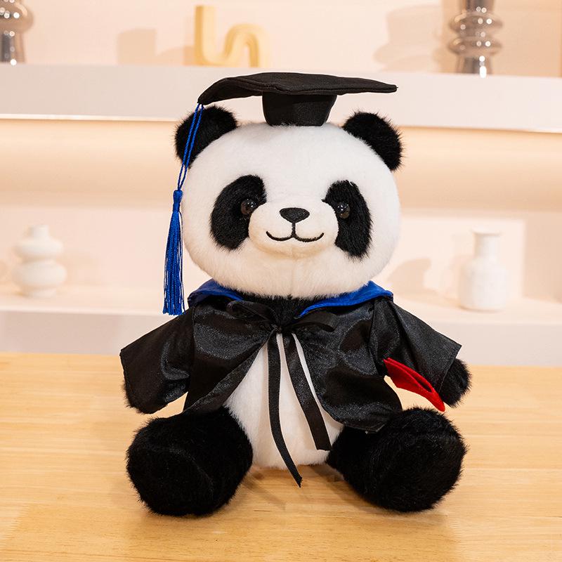 Graduation Panda Plush: Master's/Doctor's Cap Souvenir