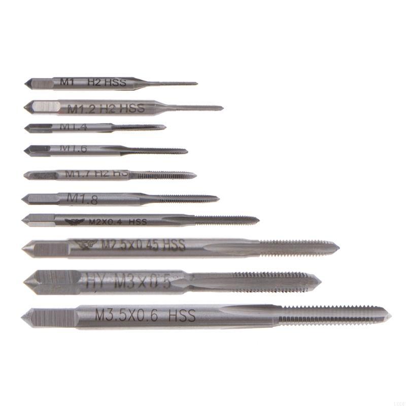 

10Pcs M1 To M3.5 Machine Hand Tap Set HSS Thread Wire Tapping Threading Taps срібний