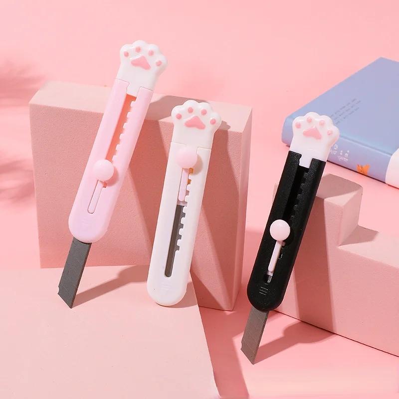 Ins Kawaii Dreamy Ballet Style Cat Paw Utility Knife Cute Girl Bow Wings Decoration Paper Cutter Mini Express Envelope Opener