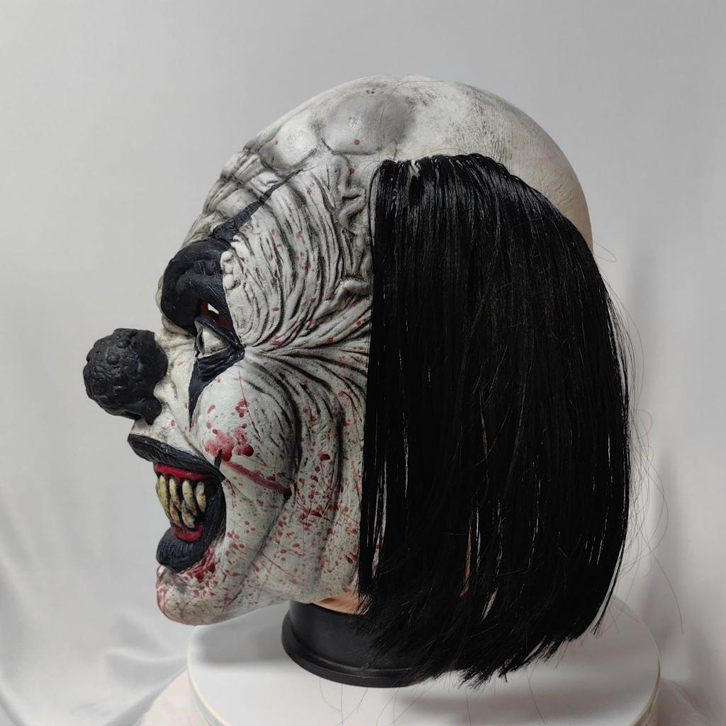Horror Bell Clown Latex Headgear Halloween Smiling Clown Mask Masquerade Party Festival Performance Prop