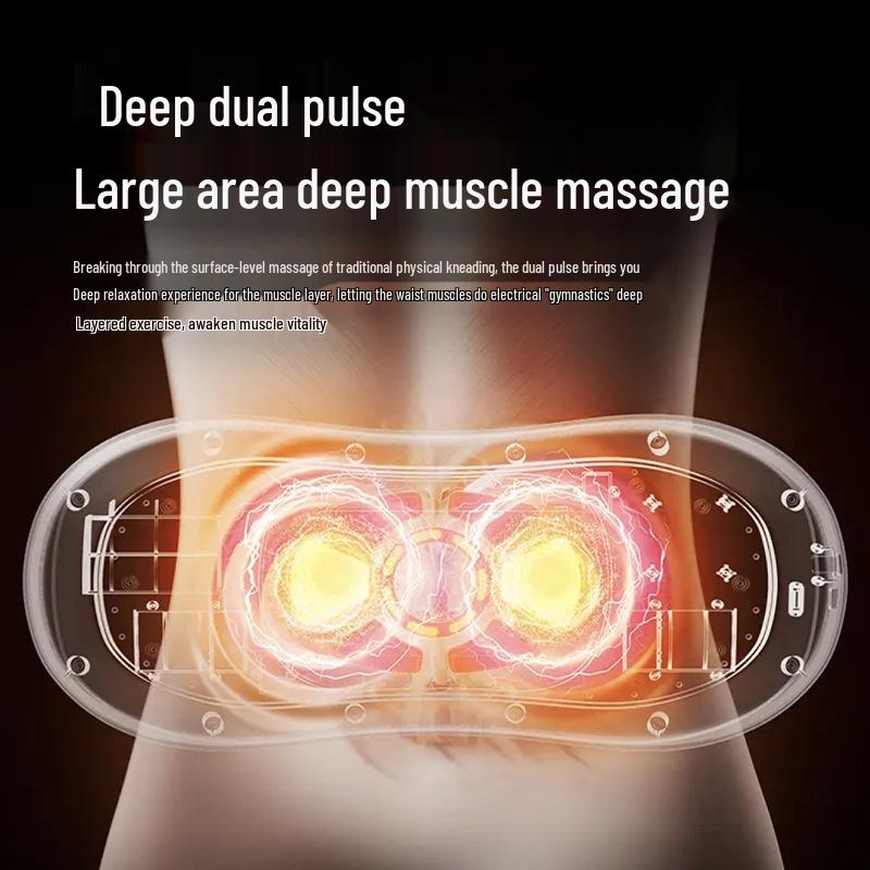 Portable Electric Lumbar Massager with Traction, Heating & Percussion