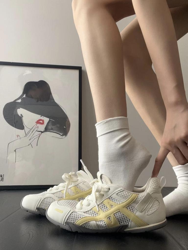 Summer Treasure~ Korean version niche inner height increase mesh thin breathable retro Forrest Gump shoes women's sports shoes Dexun shoes