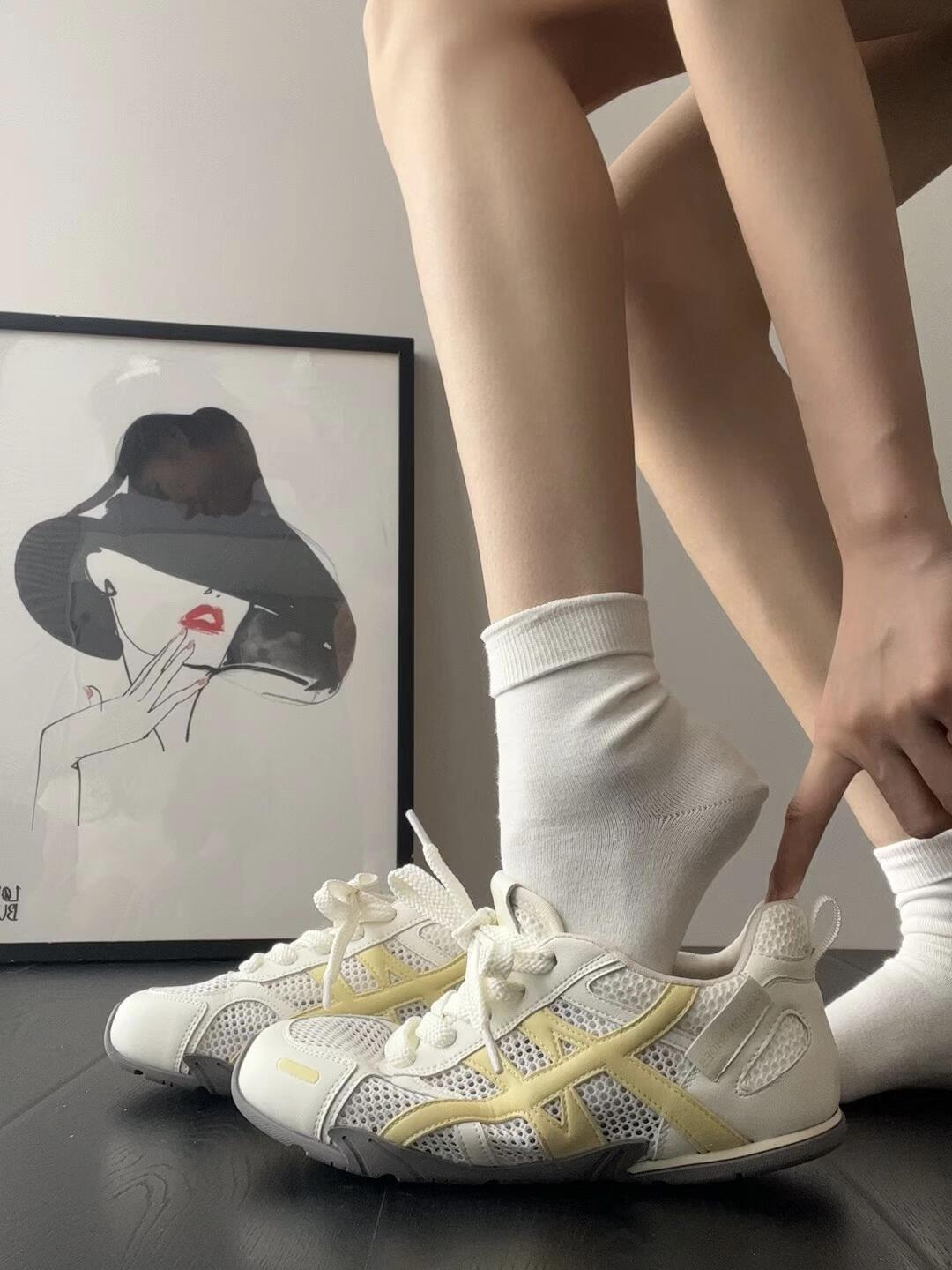 

Летнее сокровище~ Корейская версия нишевые с сеткой для увеличения внутренней высоты, тонкие, дышащие, ретро кроссовки Форреста Гампа, женская спортивная обувь, обувь Dexun 40