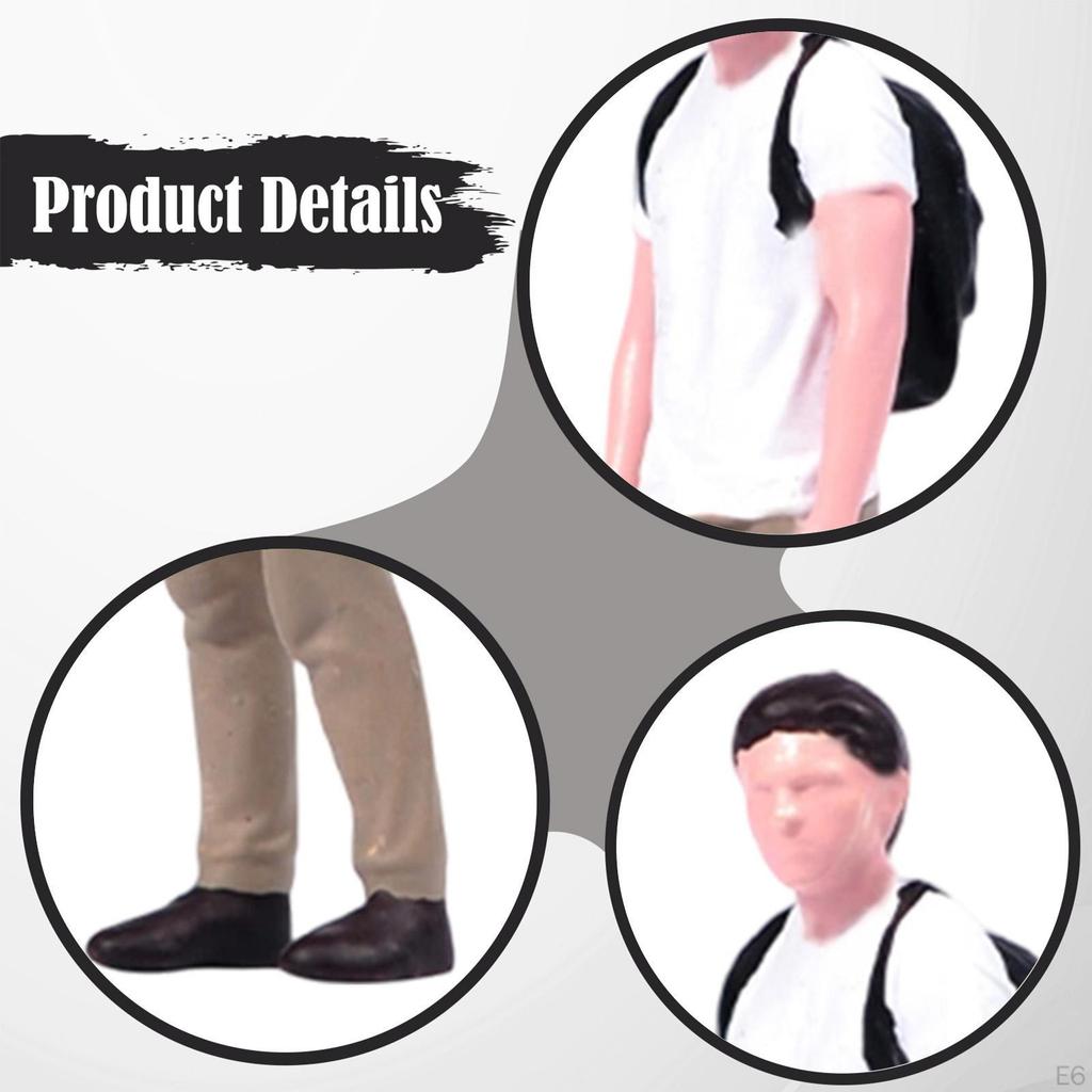 1/64 Miniature Male Figure ,Tiny People Mini Collectibles Painted Resin for Model Trains