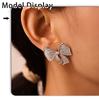 Qiong Yao European Style Bow Stud Earrings, Stainless Steel, Colorfast, Hypoallergenic, Simple Design for Women
