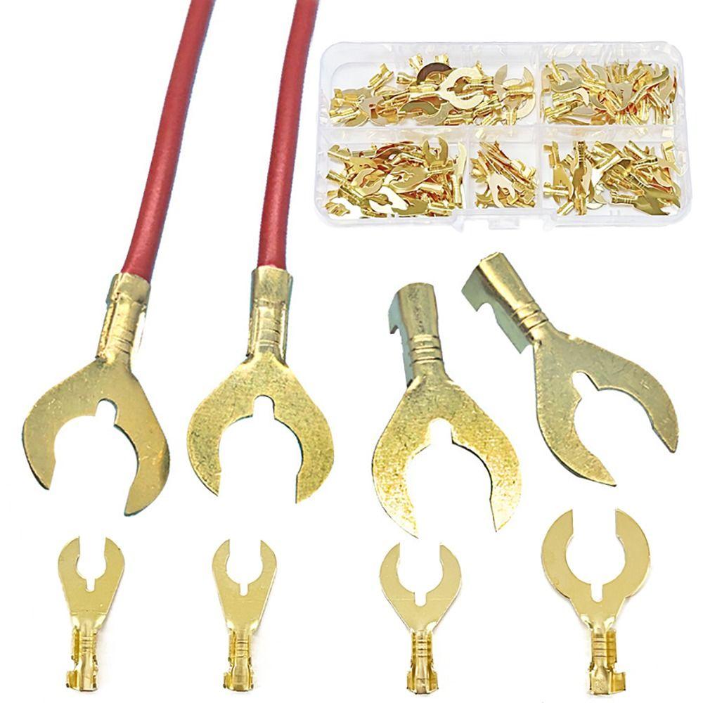 100PCS 4.2 5.2 6.2 8.2 Wire Connectors Brass Electrical Kit U-Type Terminals  Switching Power Supply